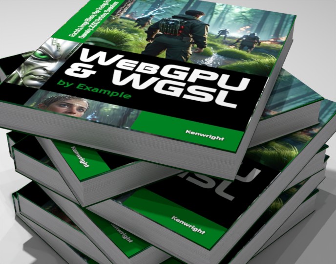 Additional view of WebGPU and WGSL by Example: Fractals, Image Effects, Ray-Tracing, Procedural Geometry, 2D/3D, Particles, Simulations